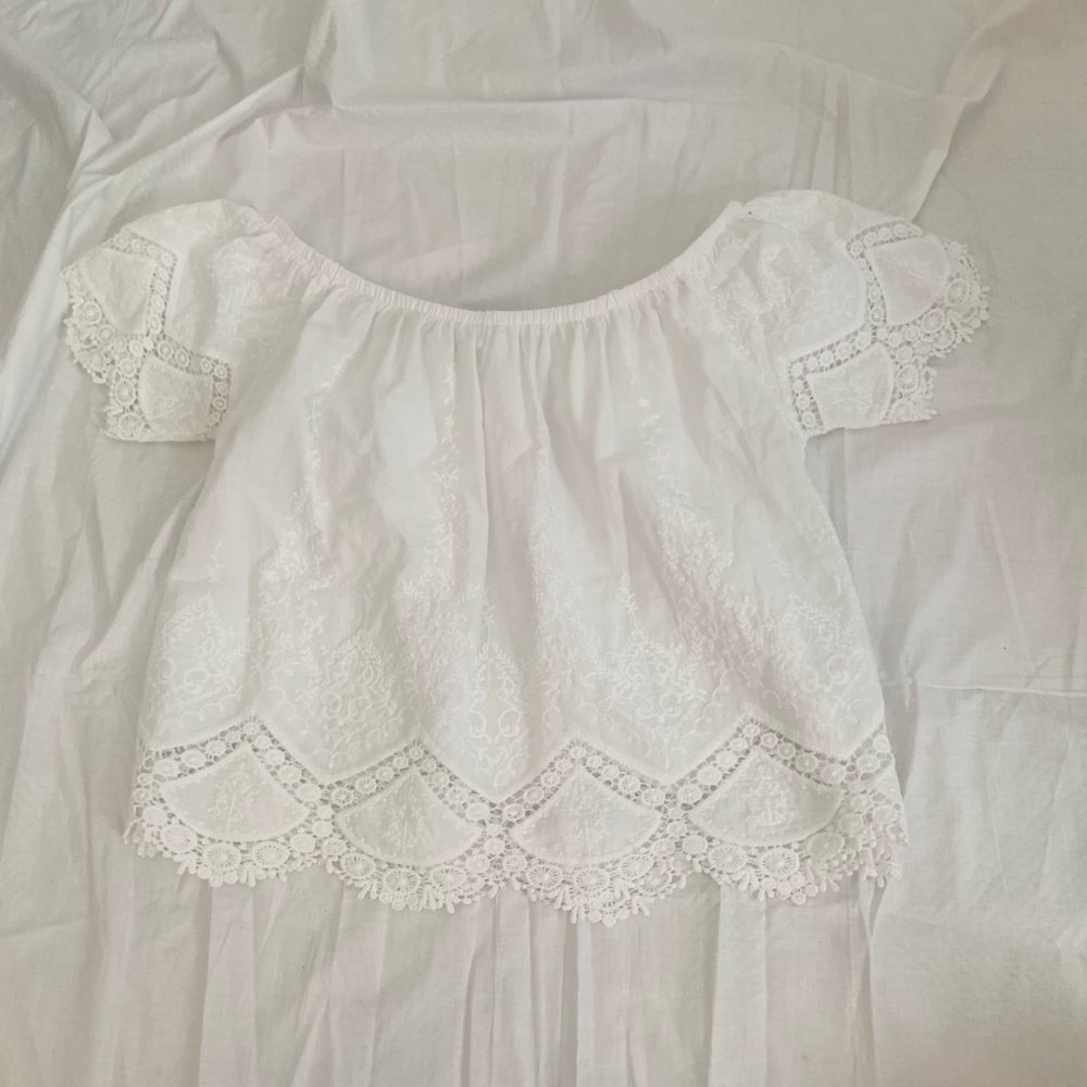 White off the shoulder top with lace details